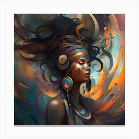 Afro-American Woman v1 Canvas Print