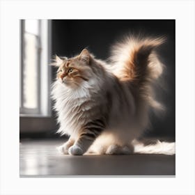 Cat Walking In Front Of A Window Canvas Print