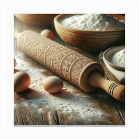 Rolling Pin And Eggs Canvas Print