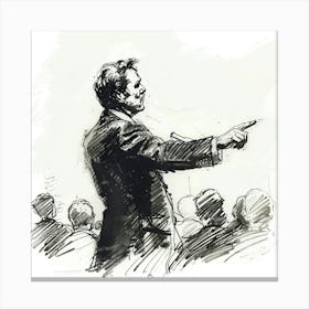 Man Pointing At An Audience Canvas Print