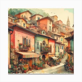 Colorful Italian Town Canvas Print