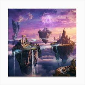 Mystical Floating Islands Canvas Print