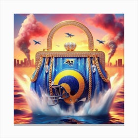 LA Rams Purse In The Water Canvas Print