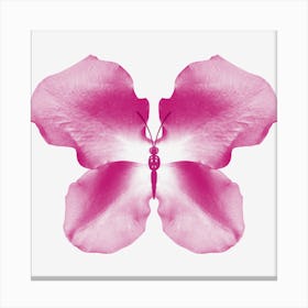 Pink Rose Petal Butterfly Canvas Print