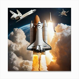 Space Shuttle Art Print 1 Canvas Print