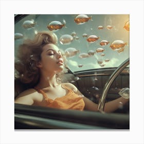 Fish In A Car 1 Canvas Print