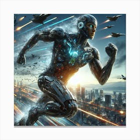 Futuristic Man Running 33 Canvas Print