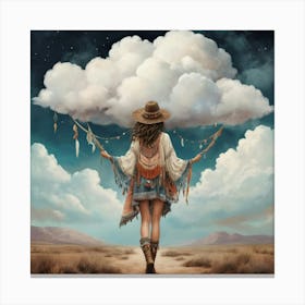 Bohemian Cloud Wanderer Boho Art Style Art Print 3 Canvas Print