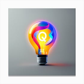 Q Light Bulb Canvas Print