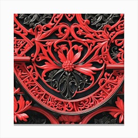 Hermoso Ornamento Rojinegro Canvas Print