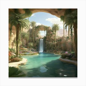 Waterfall In The Desert Art print Canvas Print