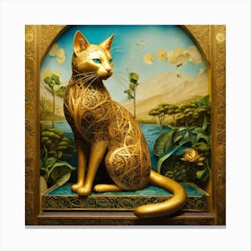 Gold Cat Canvas Print