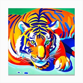 Tiger Laying Down Canvas Print