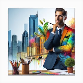 Businessman In A Suit Canvas Print