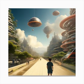 Futuristic Cityscape 216 Canvas Print