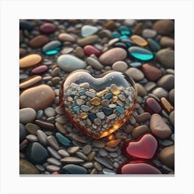 Heart Of Pebbles 2 Canvas Print