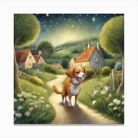 Dog In The Night Canvas Print