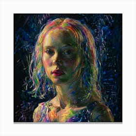 'The Girl With The Rainbow Hair' Canvas Print