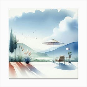 Watercolor Landscape Painting 39 Canvas Print