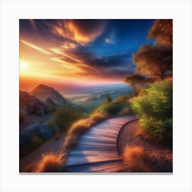 Path To The Sunset 3 Canvas Print