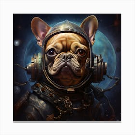 Frenchie In Space Art By Csaba Fikker 005 Canvas Print