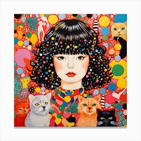 Cats and Colors Yayoi Kusama Inspired Print Design Canvas Print