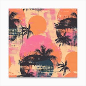 Grunge Palms (8) Canvas Print