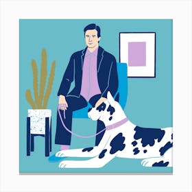 Man And Dog Canvas Print