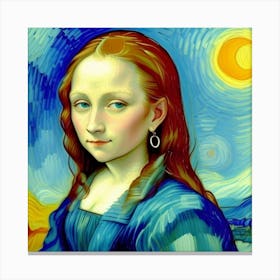 The Mona Lisa As She Was A Young Beauty Canvas Print