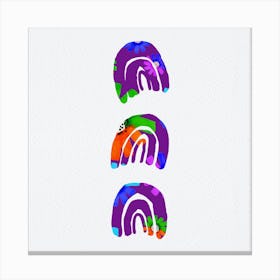 Floral Triple Rainbow Canvas Print