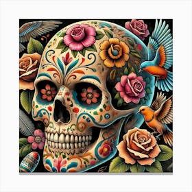 Tattoo Skull 3 Canvas Print