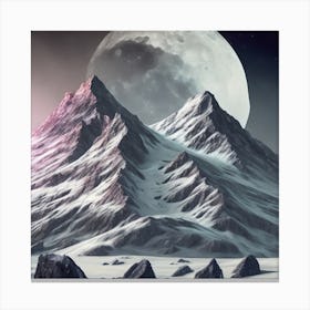 Full Moon Over Mountains Canvas Print