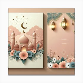 Muslim Greeting Card Set Canvas Print