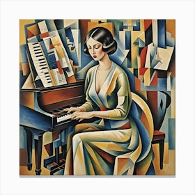 Piano Lesson Cubism Canvas Print