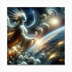 The Creator Viewing Planet Earth Canvas Print