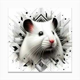 Hamster Head - Abstract Line Art Illustration 171 Canvas Print