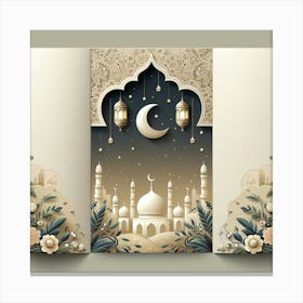 Ramadan Greeting Card 7 Canvas Print