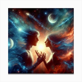 Couple In Space Canvas Print