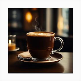 Coffee Cup With Steam Canvas Print