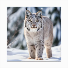 Lynx In The Snow Canvas Print