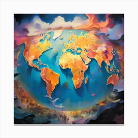 World In Flames 2 Canvas Print