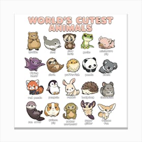 World'S Cutie Animals Stampe su tela