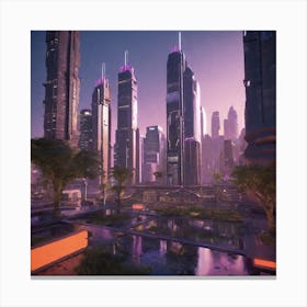 Futuristic Cityscape 187 Canvas Print