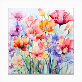 AI Serenity in Bloom: Delicate Petals Canvas Print