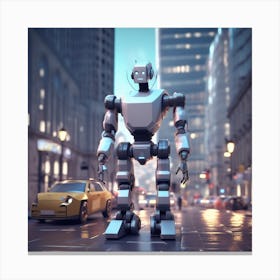 Robot On The Street 57 Canvas Print