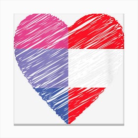 Lgbtq Austria Bi Pride Heart For Bi Bisexual Love Lgbt Canvas Print