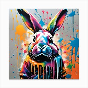 Bunny With Splatters Canvas Print