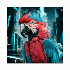 Parrot In Smoke Canvas Print