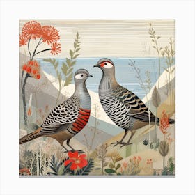 Bird In Nature Partridge 4 Canvas Print