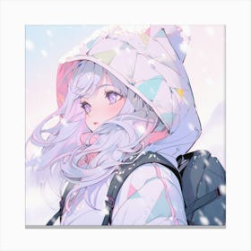 Anime Girl In Winter 2 Canvas Print